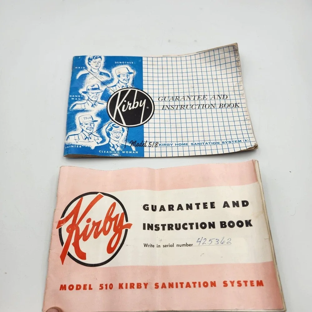 Vintage Kirby Vacuum Instruction Manuals – Model 510 & 518 Guarantee Book Lot